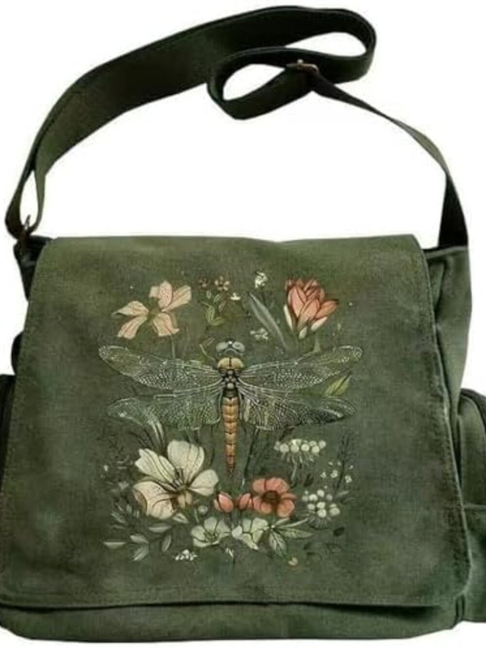 Pattern Messenger Bag Canvas Crossbody Bags Women/Men Purses with Pockets | Prin
